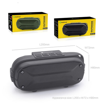 NewRixing NR-3023 Portable Stereo Wireless Bluetooth Speaker, Built-in Microphone, Support TF Card / FM(Green)-garmade.com