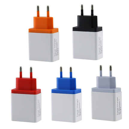 2A 3 USB PortsTravel Charger, EU Plug(Orange)-garmade.com