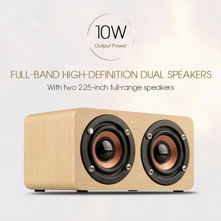 W5 Portable HiFi Shock Bass Wooden Bluetooth Speaker(Yellow)-garmade.com