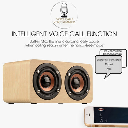 W5 Portable HiFi Shock Bass Wooden Bluetooth Speaker(Yellow)-garmade.com