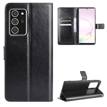 For Samsung Galaxy Note20 Ultra Retro Crazy Horse Texture Horizontal Flip Leather Case with Holder & Card Slots & Lanyard(Black)-garmade.com
