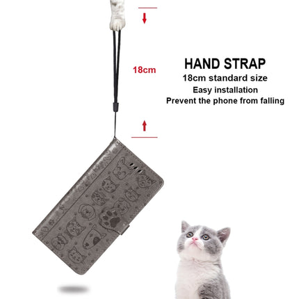 For Samsung Galaxy Note20 Cute Cat and Dog Embossed Horizontal Flip Leather Case with Bracket / Card Slot / Wallet / Lanyard(Grey)-garmade.com
