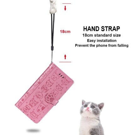 For Samsung Galaxy Note20 Ultra Cute Cat and Dog Embossed Horizontal Flip Leather Case with Bracket / Card Slot / Wallet / Lanyard(Pink)-garmade.com