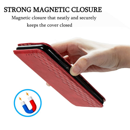 For Samsung Galaxy Note20 Ultra Cubic Grid Pressed Horizontal Flip Magnetic PU Leather Case with Holder & Card Slots & Wallet(Red)-garmade.com