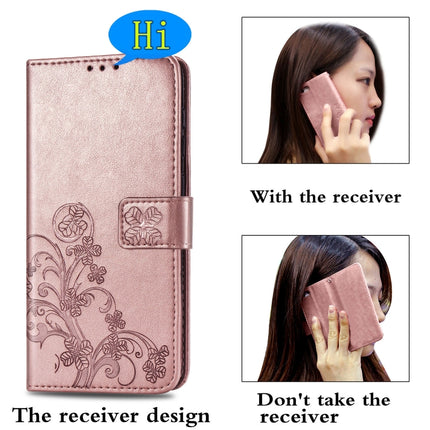 For Samsung Galaxy Note20 Ultra Four-leaf Clasp Embossed Buckle Mobile Phone Protection Leather Case with Lanyard & Card Slot & Wallet & Bracket Function(Rose Gold)-garmade.com