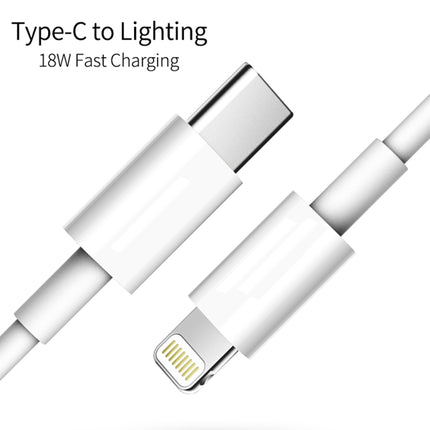 SDC-18W 18W PD 3.0 Type-C / USB-C + QC 3.0 USB Dual Fast Charging Universal Travel Charger with Type-C / USB-C to 8 Pin Fast Charging Data Cable, EU PLUG-garmade.com