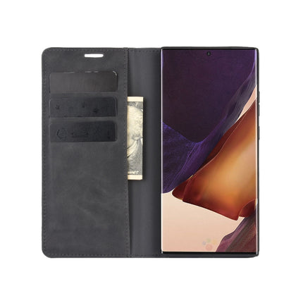 For Samsung Galaxy Note20 Ultra Retro-skin Business Magnetic Suction Leather Case with Holder & Card Slots & Wallet(Black)-garmade.com