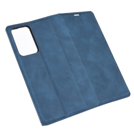 For Samsung Galaxy Note20 Ultra Retro-skin Business Magnetic Suction Leather Case with Holder & Card Slots & Wallet(Dark Blue)-garmade.com
