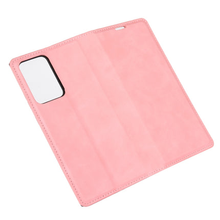 For Samsung Galaxy Note20 Ultra Retro-skin Business Magnetic Suction Leather Case with Holder & Card Slots & Wallet(Pink)-garmade.com