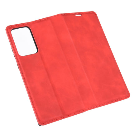 For Samsung Galaxy Note20 Ultra Retro-skin Business Magnetic Suction Leather Case with Holder & Card Slots & Wallet(Red)-garmade.com