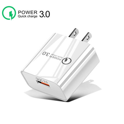 Mini QC3.0 USB 18W Mobile Phone Tablet Universal Fast Charger, US Plug(White)-garmade.com