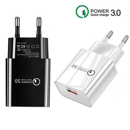 Mini QC3.0 USB 18W Mobile Phone Tablet Universal Fast Charger, EU Plug(White)-garmade.com