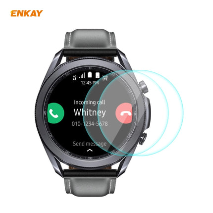 For Samsung Galaxy Watch 3 45mm 2 PCS ENKAY Hat-Prince 0.2mm 9H 2.15D Curved Edge Tempered Glass Screen Protector Watch Film-garmade.com