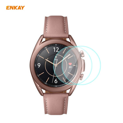 For Samsung Galaxy Watch 3 41mm 2 PCS ENKAY Hat-Prince 0.2mm 9H 2.15D Curved Edge Tempered Glass Screen Protector Watch Film-garmade.com