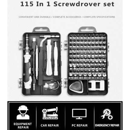 115 in 1 Precision Screw Driver Mobile Phone Computer Disassembly Maintenance Tool Set(Black)-garmade.com