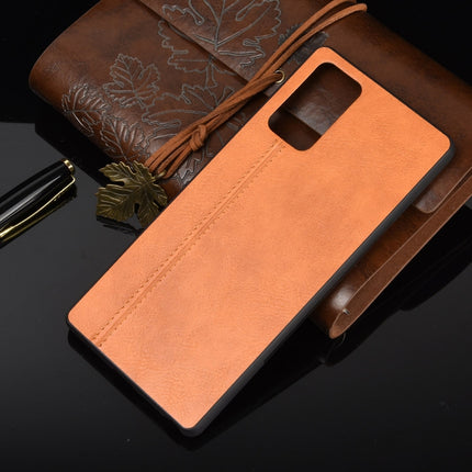 For Samsung Galaxy Note20 Shockproof Sewing Cow Pattern Skin PC + PU + TPU Case(Orange)-garmade.com