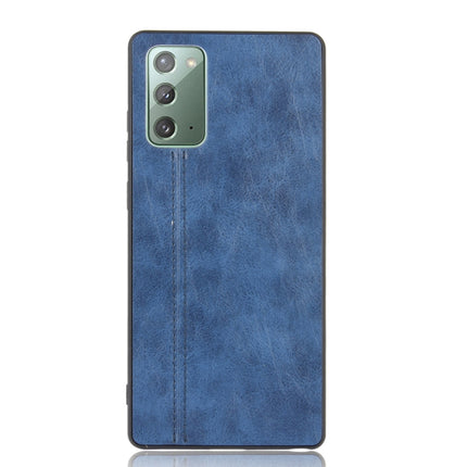 For Samsung Galaxy Note20 Shockproof Sewing Cow Pattern Skin PC + PU + TPU Case(Blue)-garmade.com