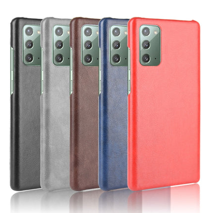 For Samsung Galaxy Note20 Shockproof Litchi Texture PC + PU Case(Black)-garmade.com