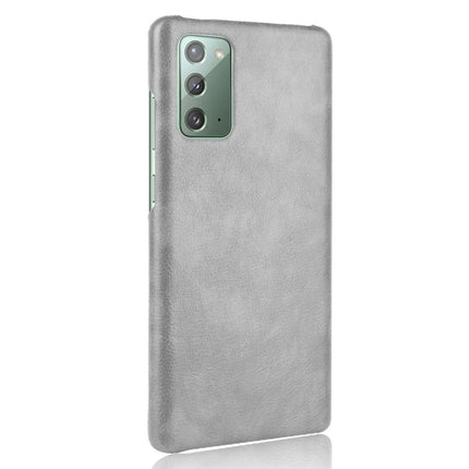 For Samsung Galaxy Note20 Shockproof Litchi Texture PC + PU Case(Gray)-garmade.com