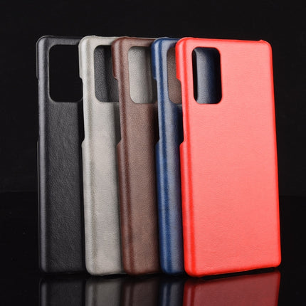 For Samsung Galaxy Note20 Shockproof Litchi Texture PC + PU Case(Gray)-garmade.com