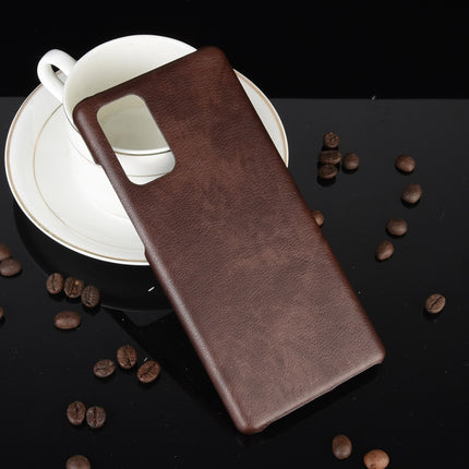 For Samsung Galaxy Note20 Shockproof Litchi Texture PC + PU Case(Brown)-garmade.com