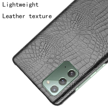 For Samsung Galaxy Note20 Shockproof Crocodile Texture PC + PU Case(Black)-garmade.com