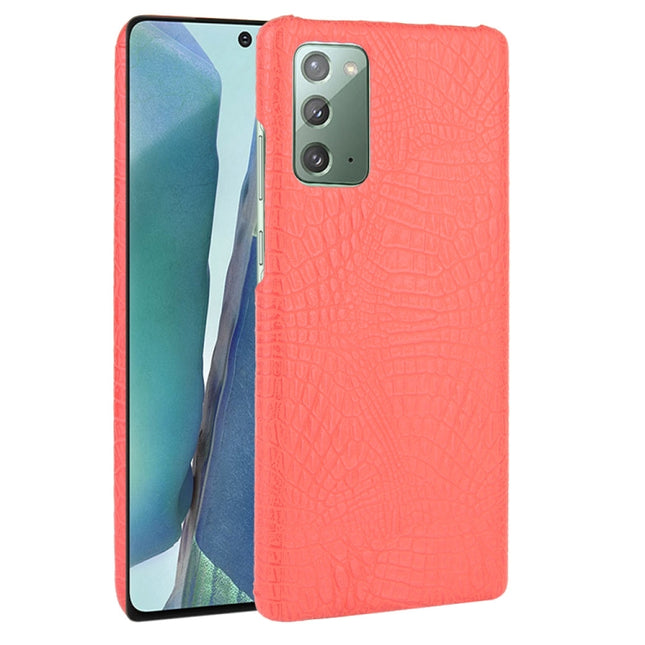 For Samsung Galaxy Note20 Shockproof Crocodile Texture PC + PU Case(Red)-garmade.com