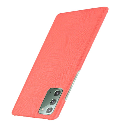 For Samsung Galaxy Note20 Shockproof Crocodile Texture PC + PU Case(Red)-garmade.com