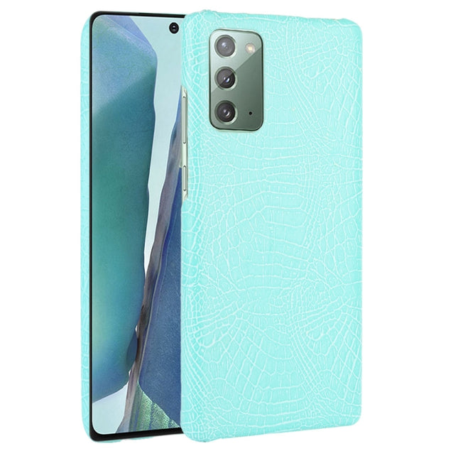 For Samsung Galaxy Note20 Shockproof Crocodile Texture PC + PU Case(Light green)-garmade.com