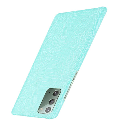 For Samsung Galaxy Note20 Shockproof Crocodile Texture PC + PU Case(Light green)-garmade.com