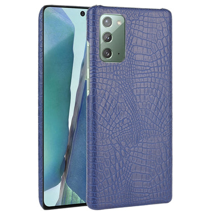 For Samsung Galaxy Note20 Shockproof Crocodile Texture PC + PU Case(Blue)-garmade.com