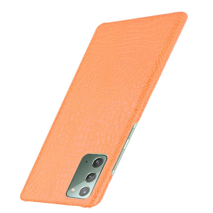 For Samsung Galaxy Note20 Shockproof Crocodile Texture PC + PU Case(Orange)-garmade.com