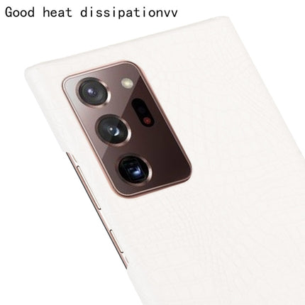For Samsung Galaxy Note20 Ultra Shockproof Crocodile Texture PC + PU Case(White)-garmade.com