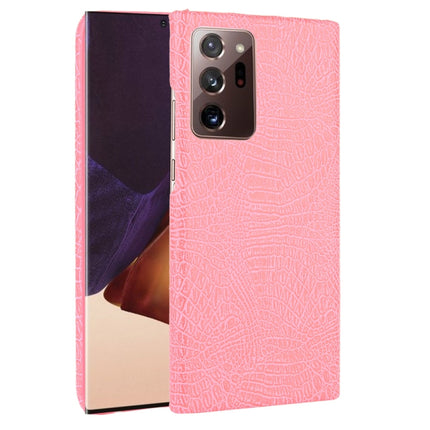 For Samsung Galaxy Note20 Ultra Shockproof Crocodile Texture PC + PU Case(Pink)-garmade.com