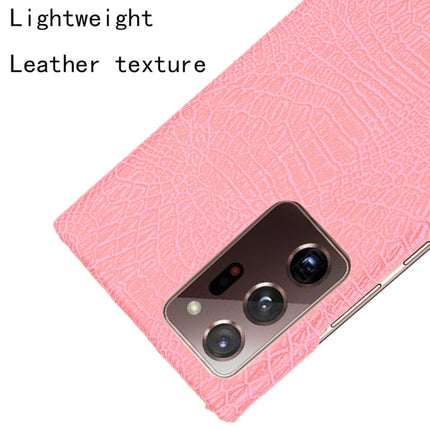 For Samsung Galaxy Note20 Ultra Shockproof Crocodile Texture PC + PU Case(Pink)-garmade.com