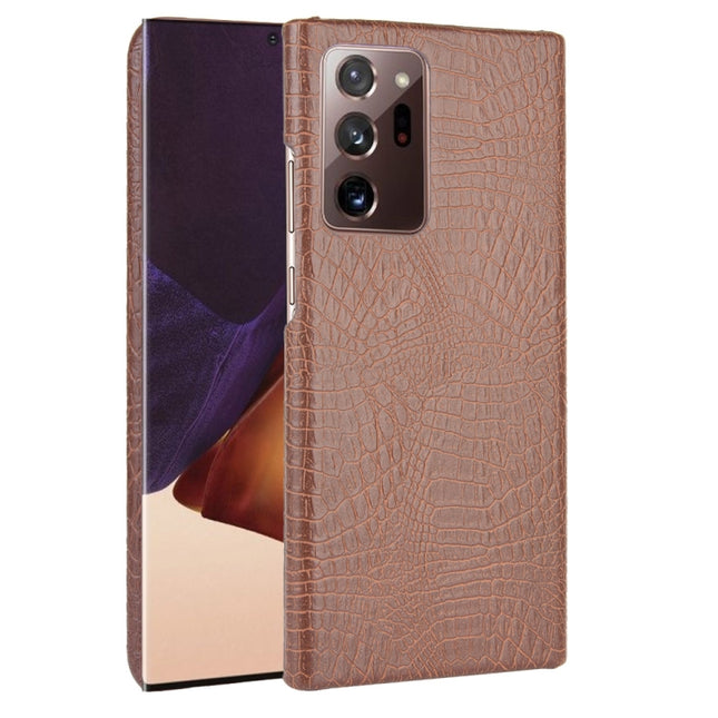 For Samsung Galaxy Note20 Ultra Shockproof Crocodile Texture PC + PU Case(Brown)-garmade.com