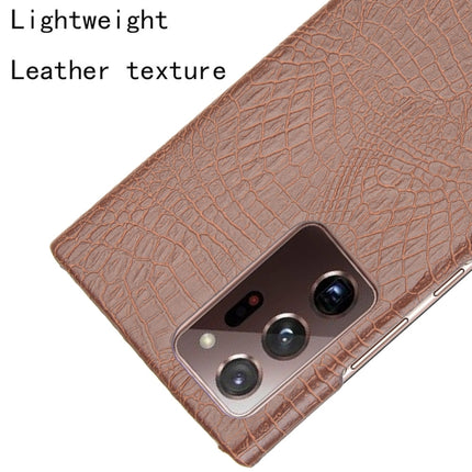 For Samsung Galaxy Note20 Ultra Shockproof Crocodile Texture PC + PU Case(Brown)-garmade.com