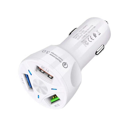 YSY-395KC QC3.0 3 USB 35W High Power Vehicle Charger / Mobile Phone Tablet Universal Vehicle Charger(White)-garmade.com