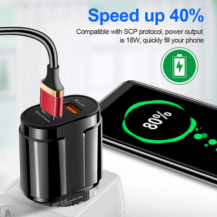 Portable Dual USB Mobile Phone Tablet Universal Charging Head Travel Charger, EU Plug(Black)-garmade.com