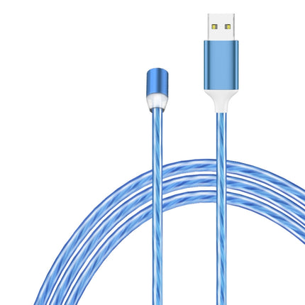 USB to Type-C / USB-C Magnetic Suction Colorful Streamer Mobile Phone Charging Cable, Length: 1m(Blue Light)-garmade.com