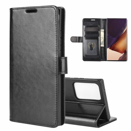 For Samsung Galaxy Note20 Ultra R64 Texture Single Horizontal Flip Protective Case with Holder & Card Slots & Wallet& Photo Frame(Black)-garmade.com