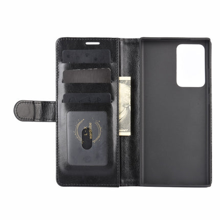 For Samsung Galaxy Note20 Ultra R64 Texture Single Horizontal Flip Protective Case with Holder & Card Slots & Wallet& Photo Frame(Black)-garmade.com