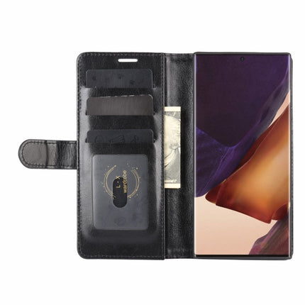 For Samsung Galaxy Note20 Ultra R64 Texture Single Horizontal Flip Protective Case with Holder & Card Slots & Wallet& Photo Frame(Black)-garmade.com