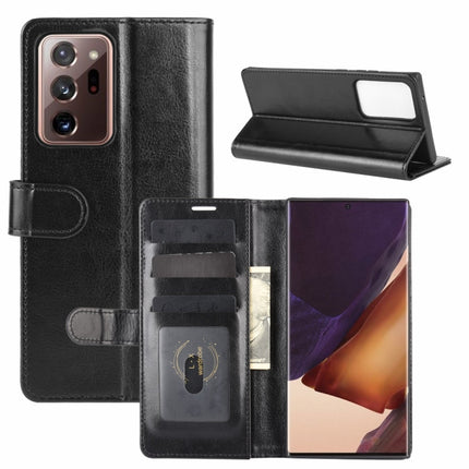 For Samsung Galaxy Note20 Ultra R64 Texture Single Horizontal Flip Protective Case with Holder & Card Slots & Wallet& Photo Frame(Black)-garmade.com