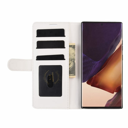 For Samsung Galaxy Note20 Ultra R64 Texture Single Horizontal Flip Protective Case with Holder & Card Slots & Wallet& Photo Frame(White)-garmade.com