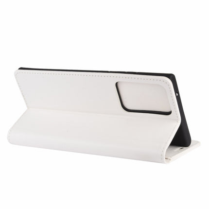 For Samsung Galaxy Note20 Ultra R64 Texture Single Horizontal Flip Protective Case with Holder & Card Slots & Wallet& Photo Frame(White)-garmade.com