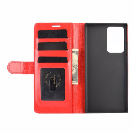 For Samsung Galaxy Note20 Ultra R64 Texture Single Horizontal Flip Protective Case with Holder & Card Slots & Wallet& Photo Frame(Red)-garmade.com