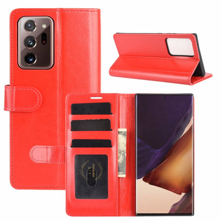 For Samsung Galaxy Note20 Ultra R64 Texture Single Horizontal Flip Protective Case with Holder & Card Slots & Wallet& Photo Frame(Red)-garmade.com