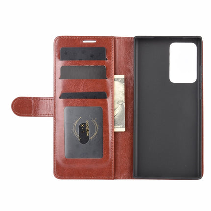 For Samsung Galaxy Note20 Ultra R64 Texture Single Horizontal Flip Protective Case with Holder & Card Slots & Wallet& Photo Frame(Brown)-garmade.com
