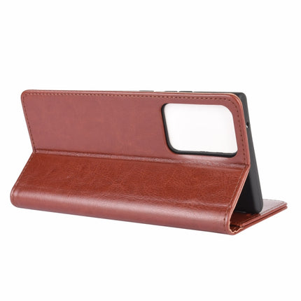 For Samsung Galaxy Note20 Ultra R64 Texture Single Horizontal Flip Protective Case with Holder & Card Slots & Wallet& Photo Frame(Brown)-garmade.com